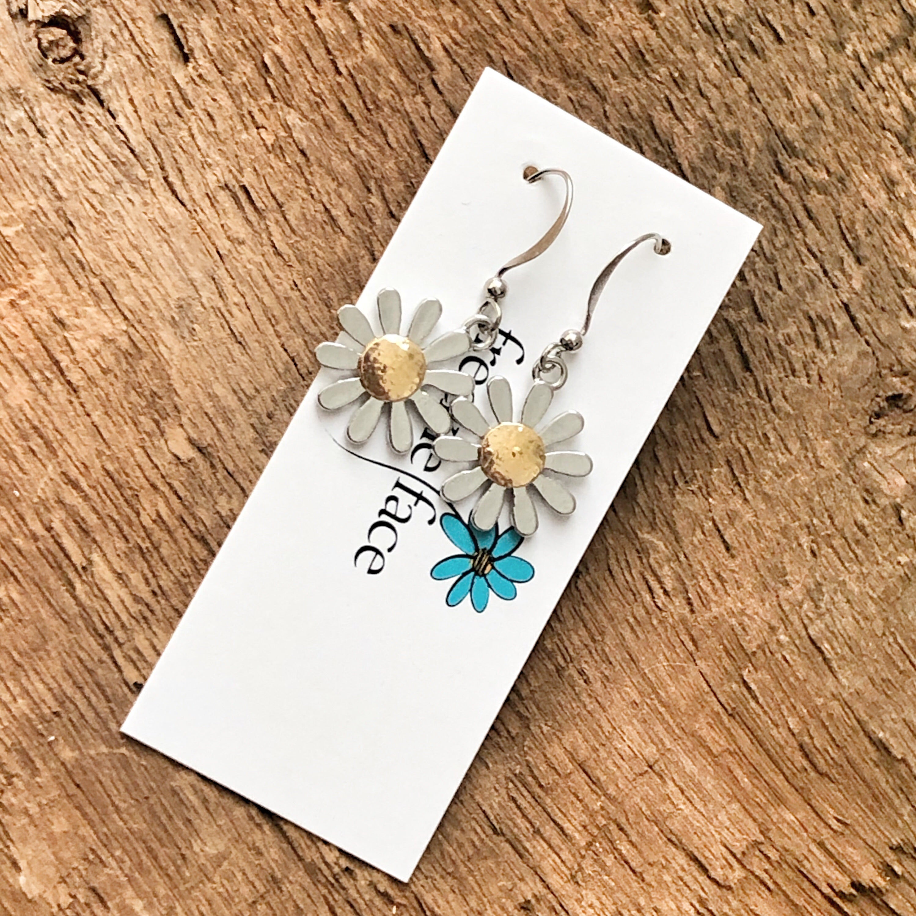 Daisy Earrings with gold center