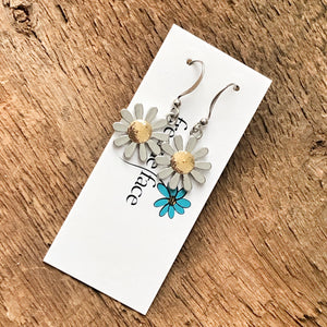 Daisy Earrings with gold center