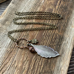 Mixed Metal Leaf Necklace