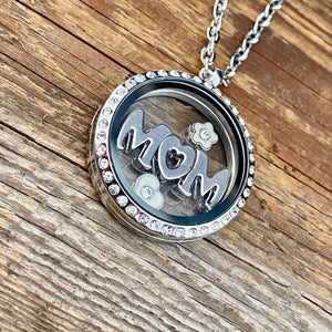 Glass Locket Mom Necklace