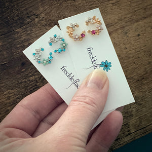 Crescent Bloom Stud Earrings