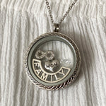 Glass Locket Family Mom Necklace