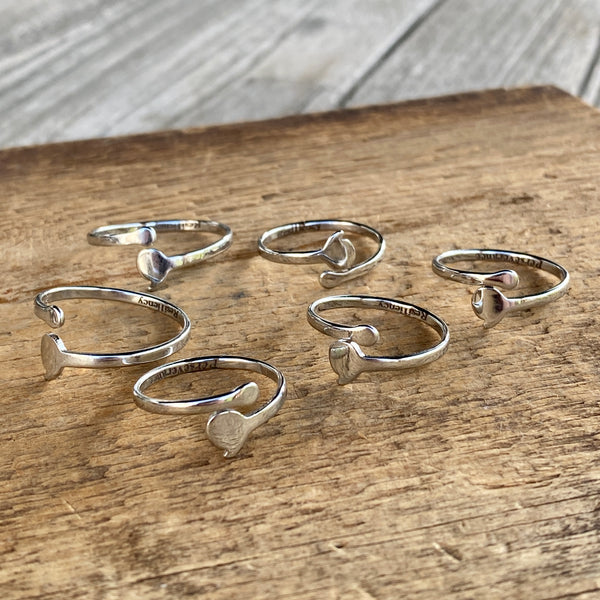 Semi-colon stainless steel ring