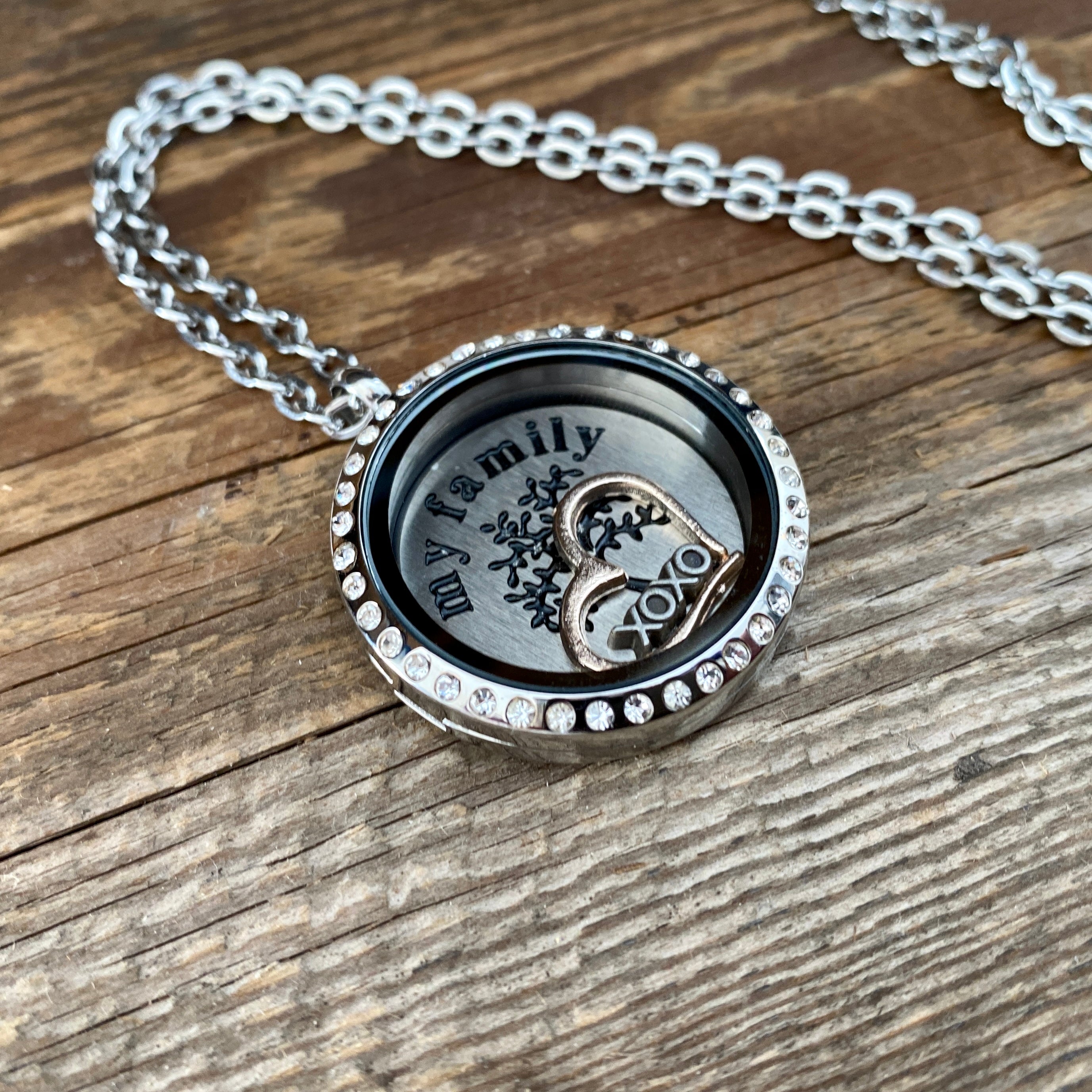 Glass Locket Family Tree Necklace