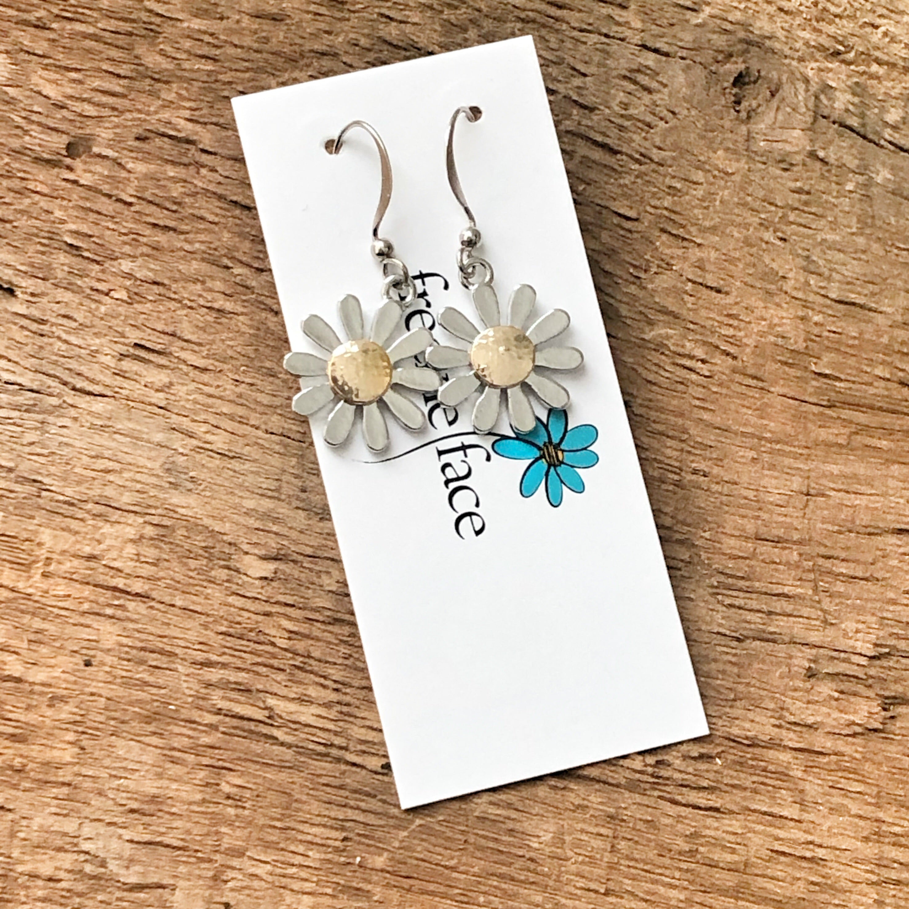Daisy Earrings with gold center