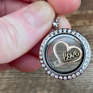 Glass Locket Love Necklace