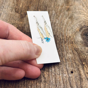 Lightweight Mixed Metal Feather Earrings