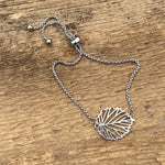 Adjustable Bracelet - Silver Leaf