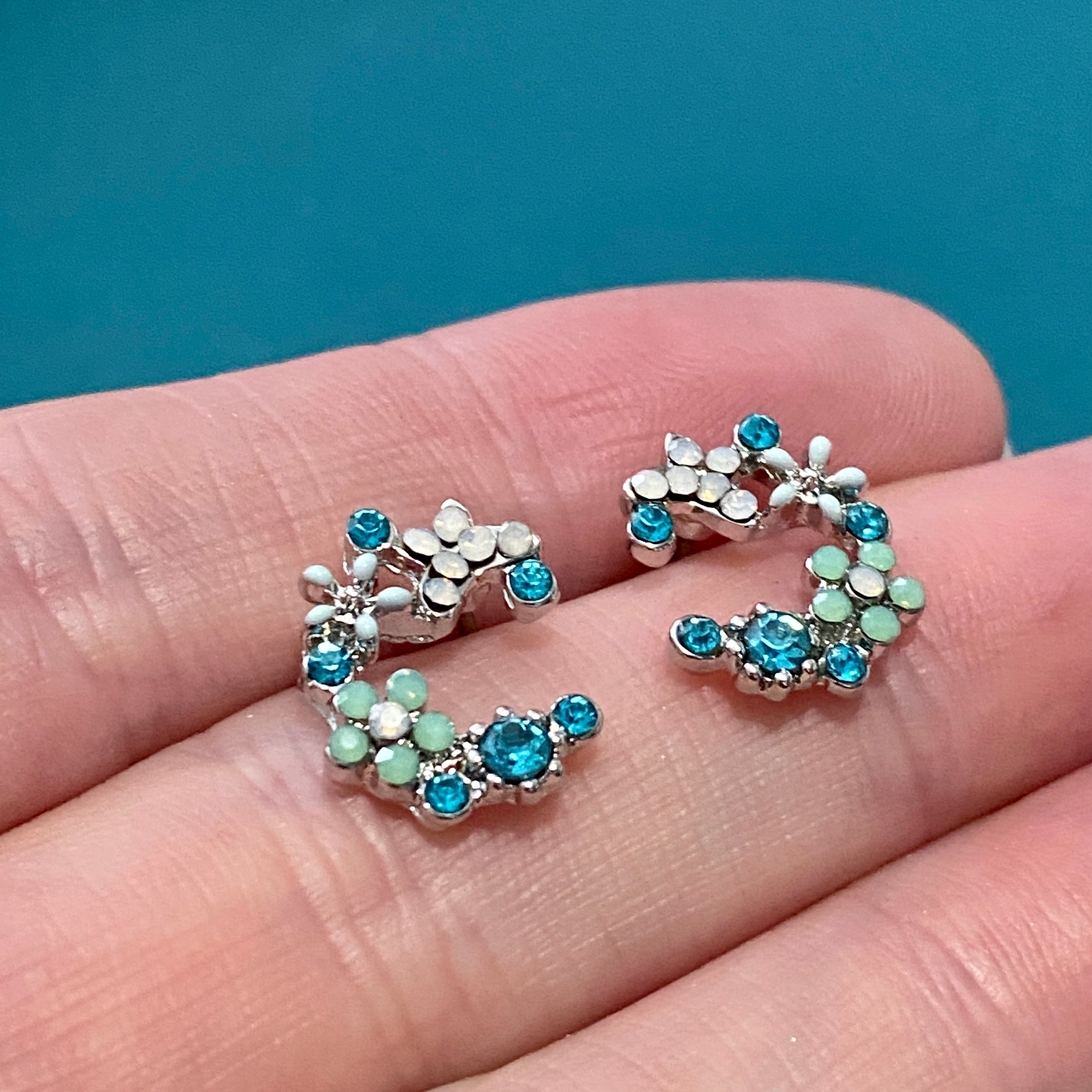 Crescent Bloom Stud Earrings